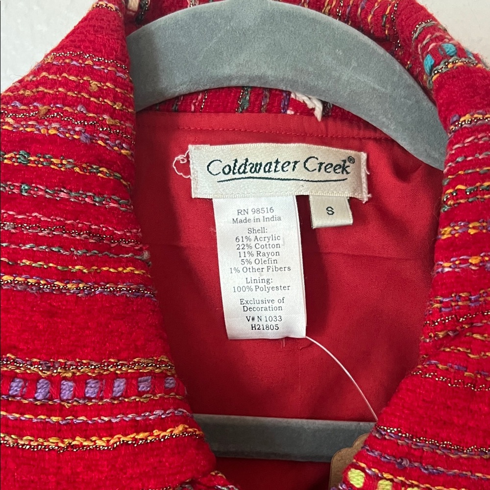 Coldwater Creek Red Multicolor Patchwork Woven Wo… - image 2